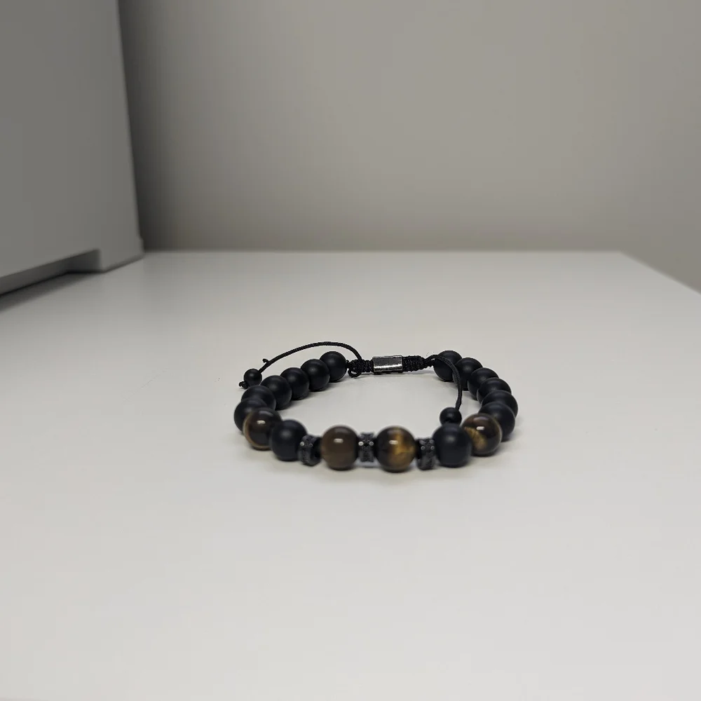 Black Onyx and Tiger's Eye Bracelet